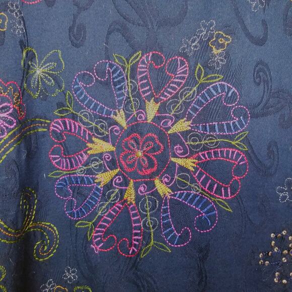 CHICO'S Bali Night Black Floral Embroidered Sarah Jacket Artsy Chico's 3 (XL) 16 - Picture 6 of 10